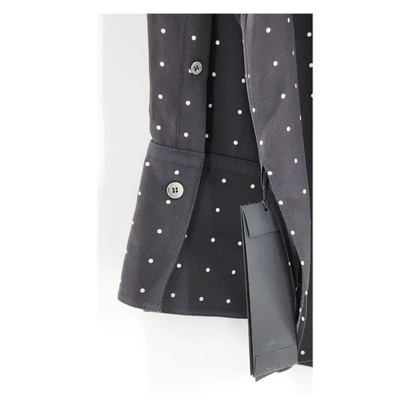 JOSEPH NWT Brooks Silk Black / Ivory Polka Dot Shirt - Picture 10 of 13